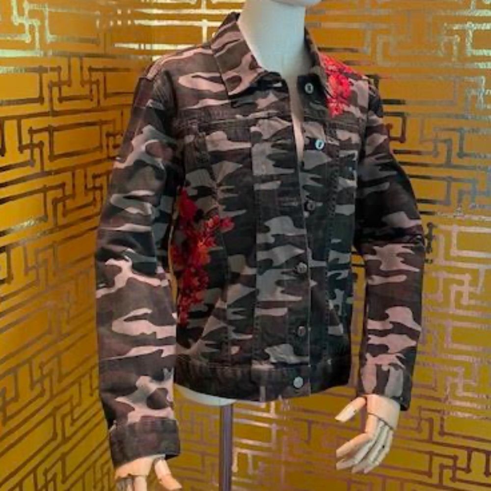 Embroidered Pilcro and the Letterpress Camo Jean Jacket